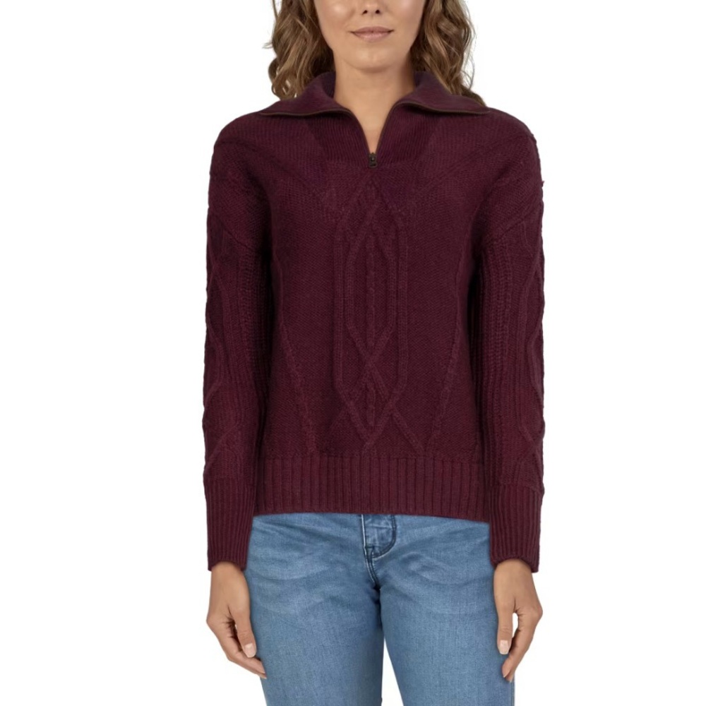 Natural Reflections Small NWT Cable Knit Quarter-Zip Long Sleeve Sweater Women’s
